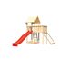 Holzspielturm mit Rutsche und Kletterwand