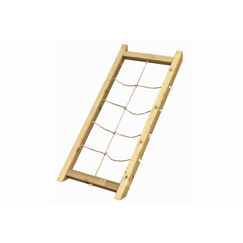 Holzleiter mit Seilen zum Klettern