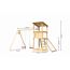 Spielturm aus Holz mit Schaukel und Rutsche