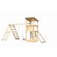 Hölzerner Spielturm mit Schaukel und Leiter