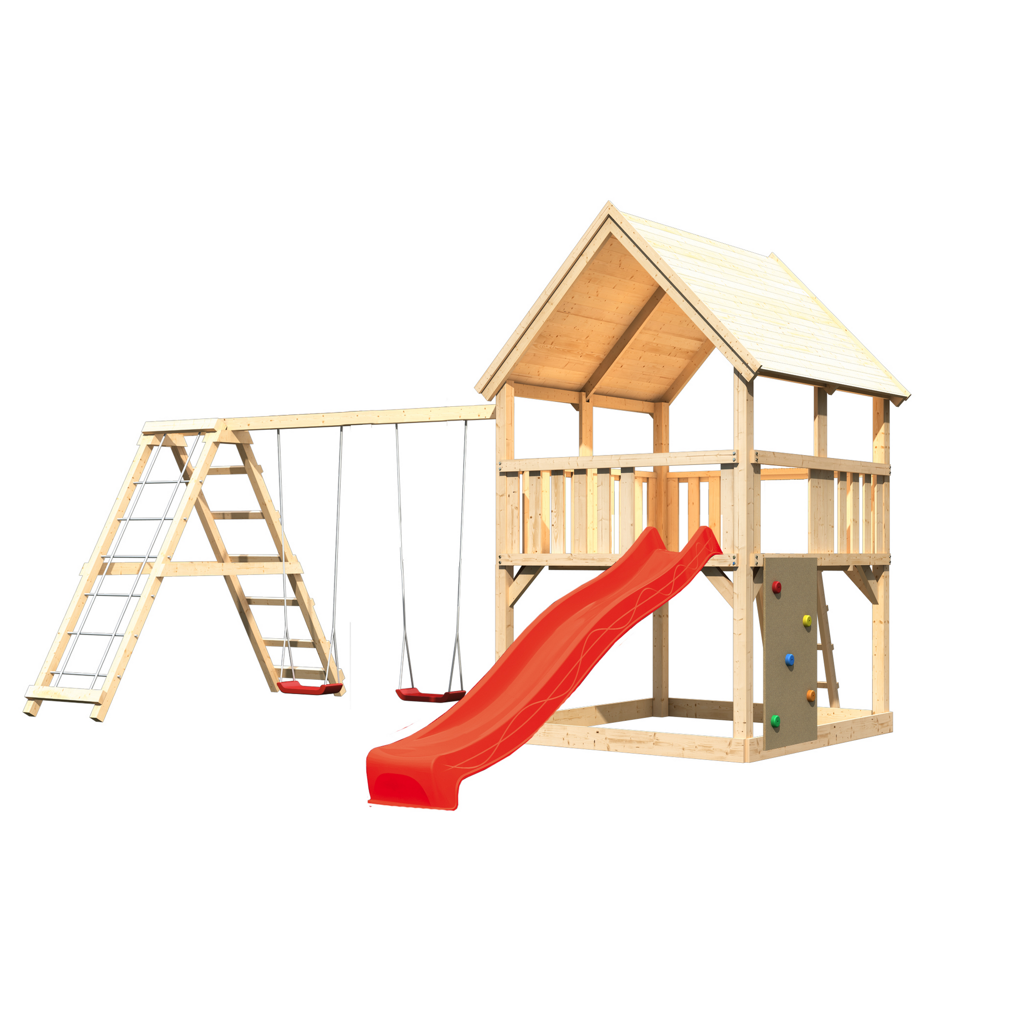 Kinderspielturm 'Luis' naturbelassene nordische Fichte 200 x 395 x 200 cm + product picture