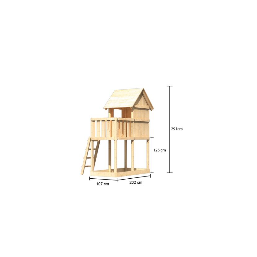 Spielturm 'Frieda' naturbelassen 202 x 291 x 202 cm
