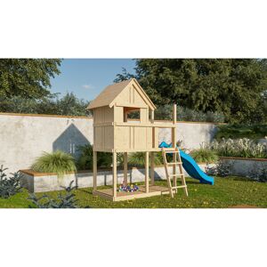 Kinderspielhaus 'Frieda' naturbelassene nordische Fichte 202 x 291 x 107 cm blau