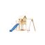 Spielturm aus Holz mit Rutsche und Schaukel