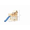 Spielhaus aus Holz mit Rutsche