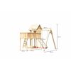 Kinderspielhaus 'Frieda' naturbelassene nordische Fichte 107 x 291 x 107 cm