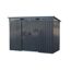 Grauer Metall Gartenschrank