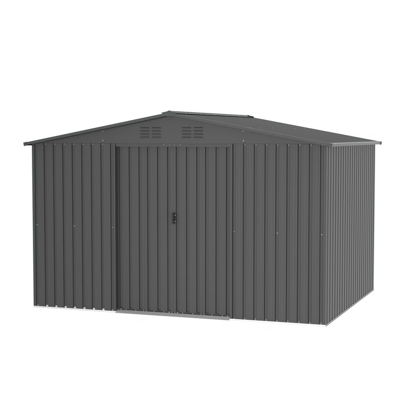 Graues Gartenhaus aus Metall