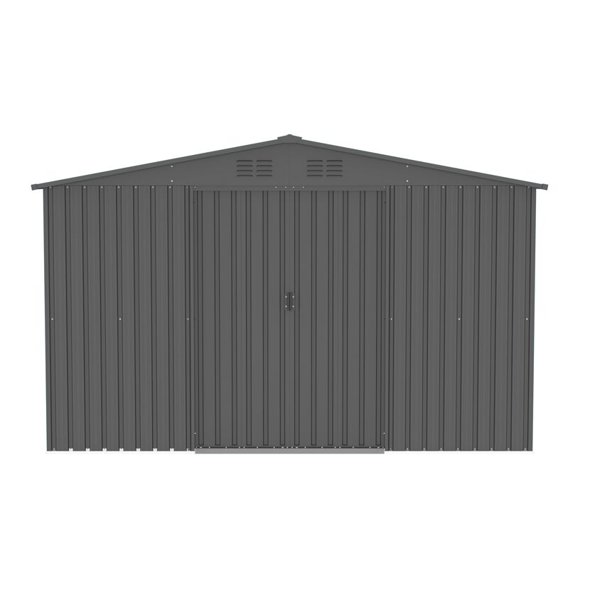 Graues Gartenhaus aus Metall