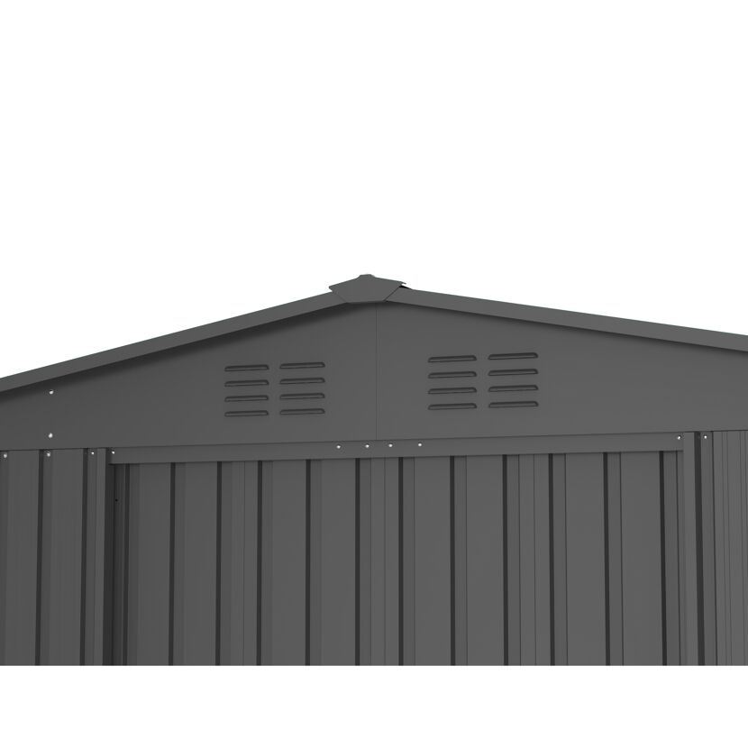 Graues Gartenhaus aus Metall