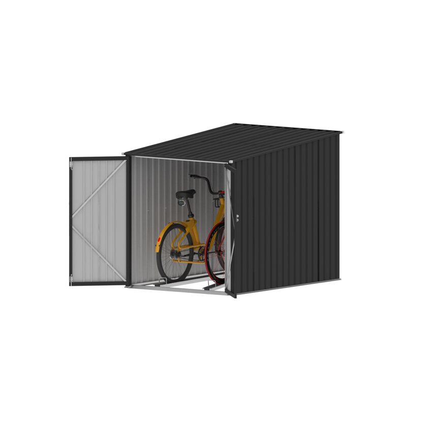 Fahrrad in einem Metallschuppen