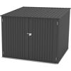 Grauer Metall Gartenschrank