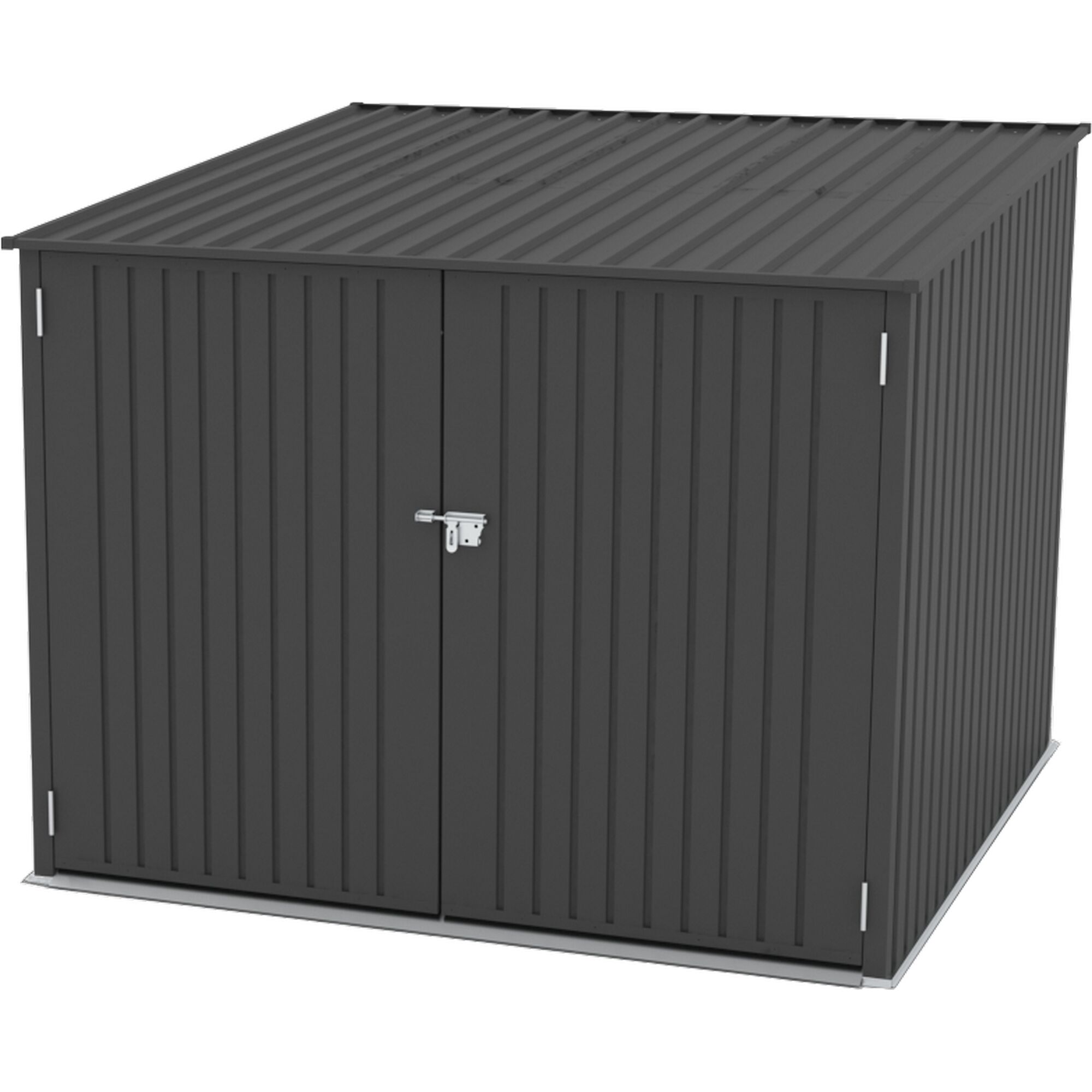 Grauer Metall Gartenschrank