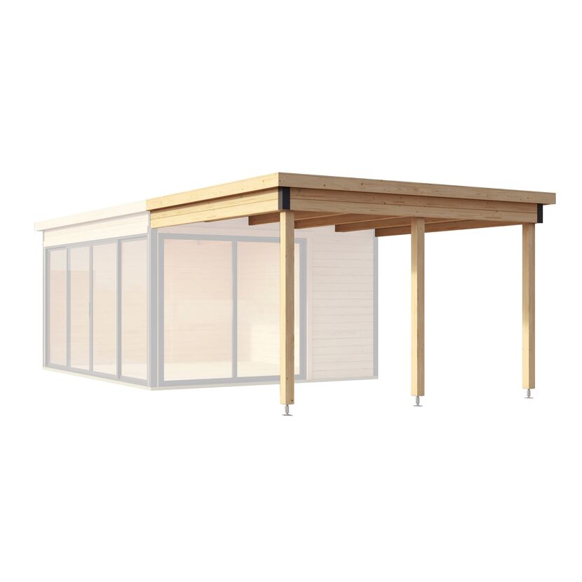 Holzterrasse am Gartenhaus