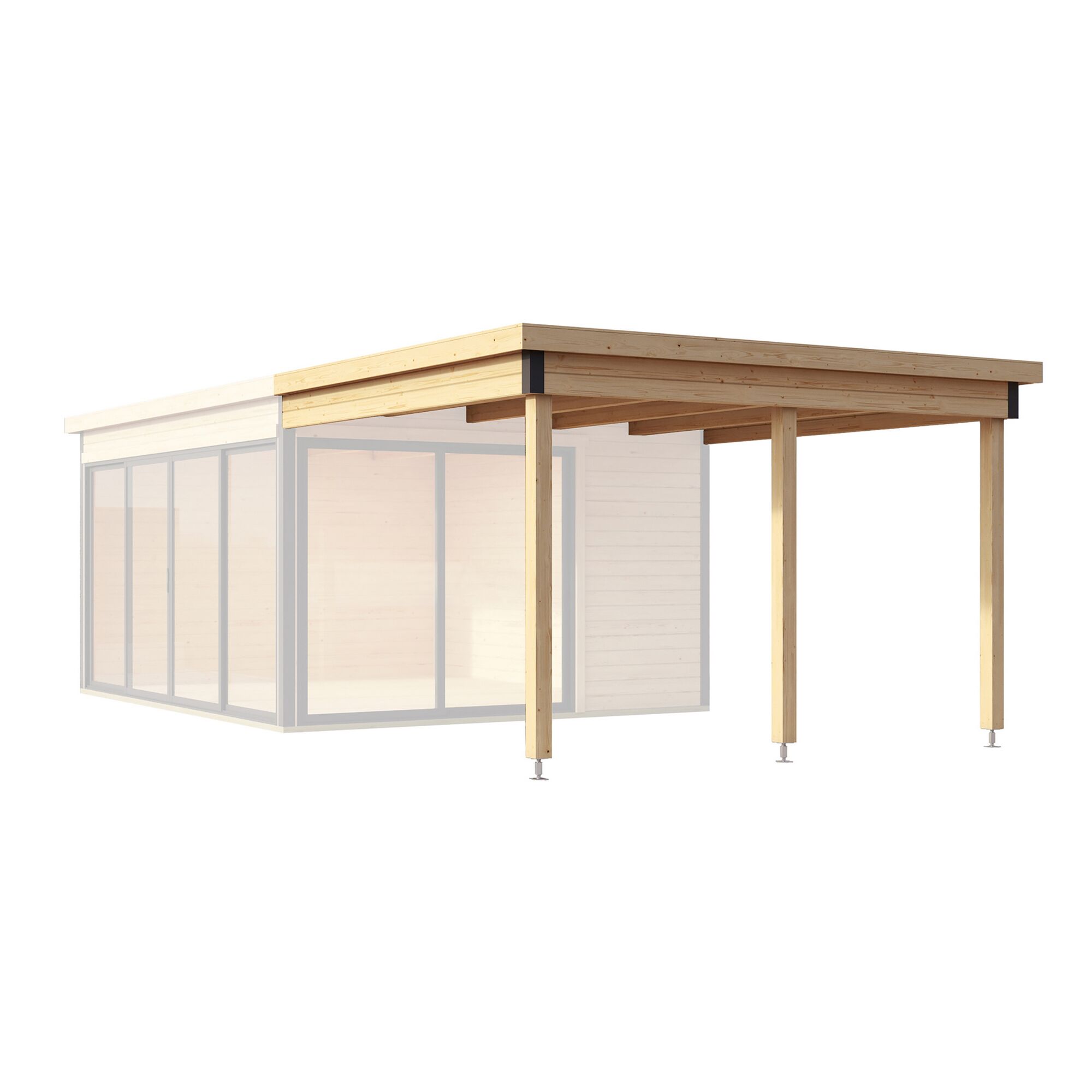 Holzterrasse am Gartenhaus