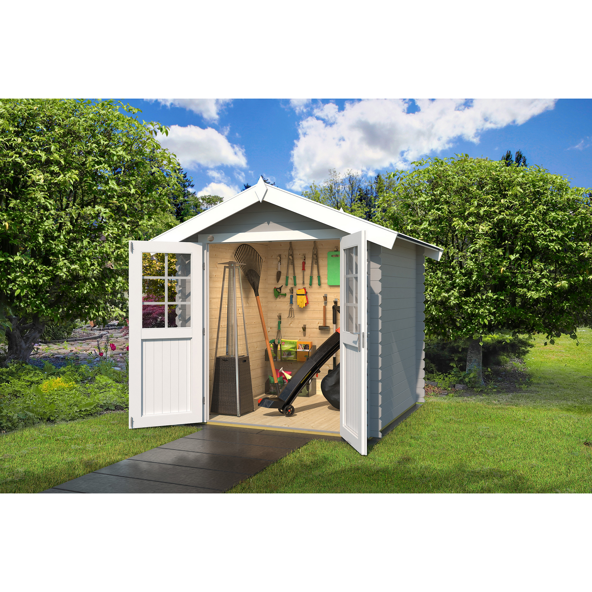 Gartenhaus '209 Gr.1' grau 200 x 236 x 200 cm