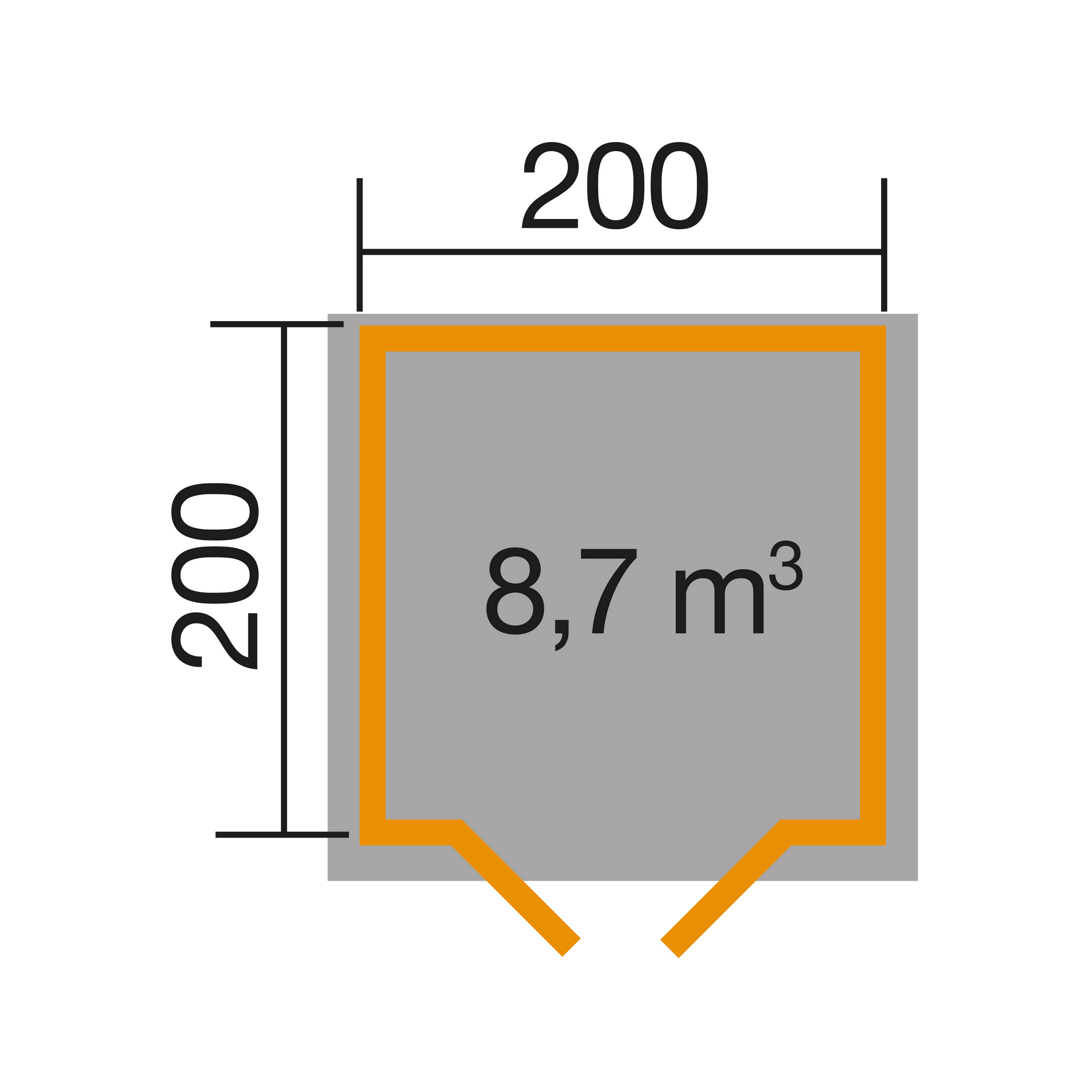 Gartenhaus '209 Gr.1' grau 200 x 236 x 200 cm