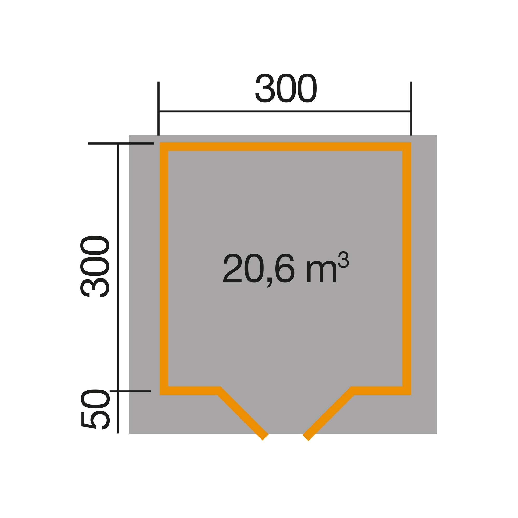 Gartenhaus '209 Gr.3' anthrazit 300 x x 300 cm