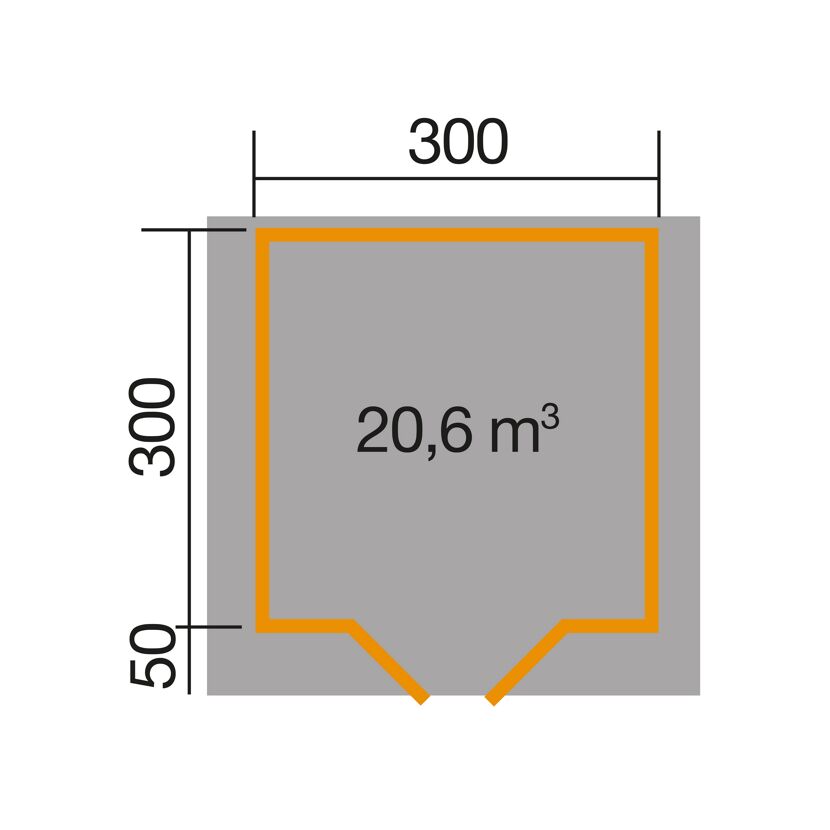 Gartenhaus-Fundament, 20,6 m³