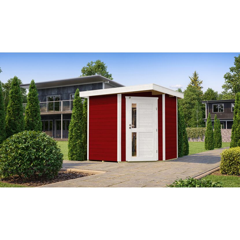 Gartenhaus rot weiß