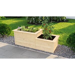 Hochbeet '669' mit Stufe naturfarben 217,6 x 91,7 x 58/81 cm