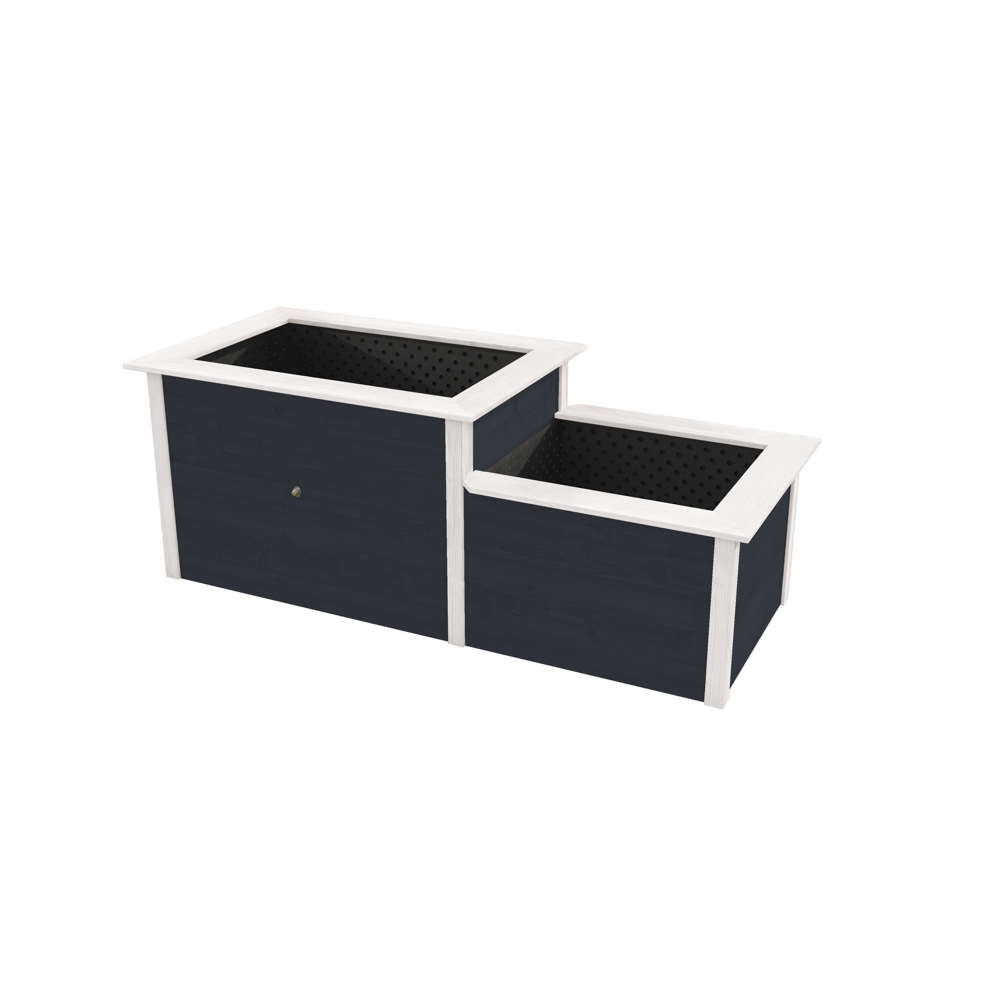 Hochbeet '669' mit Stufe anthrazit 217,6 x 91,7 x 58/81 cm