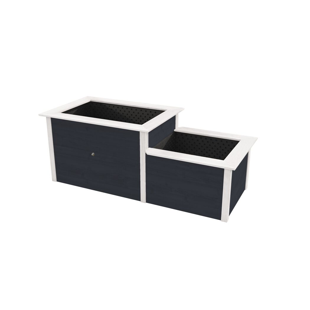 Hochbeet '669' mit Stufe anthrazit 217,6 x 91,7 x 58/81 cm