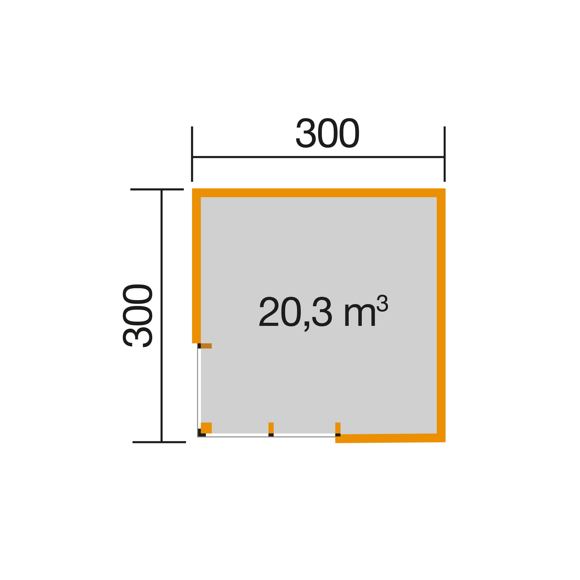 Gartenhaus '412 Gr.1' naturfarben 300 x 239,4 x 300 cm