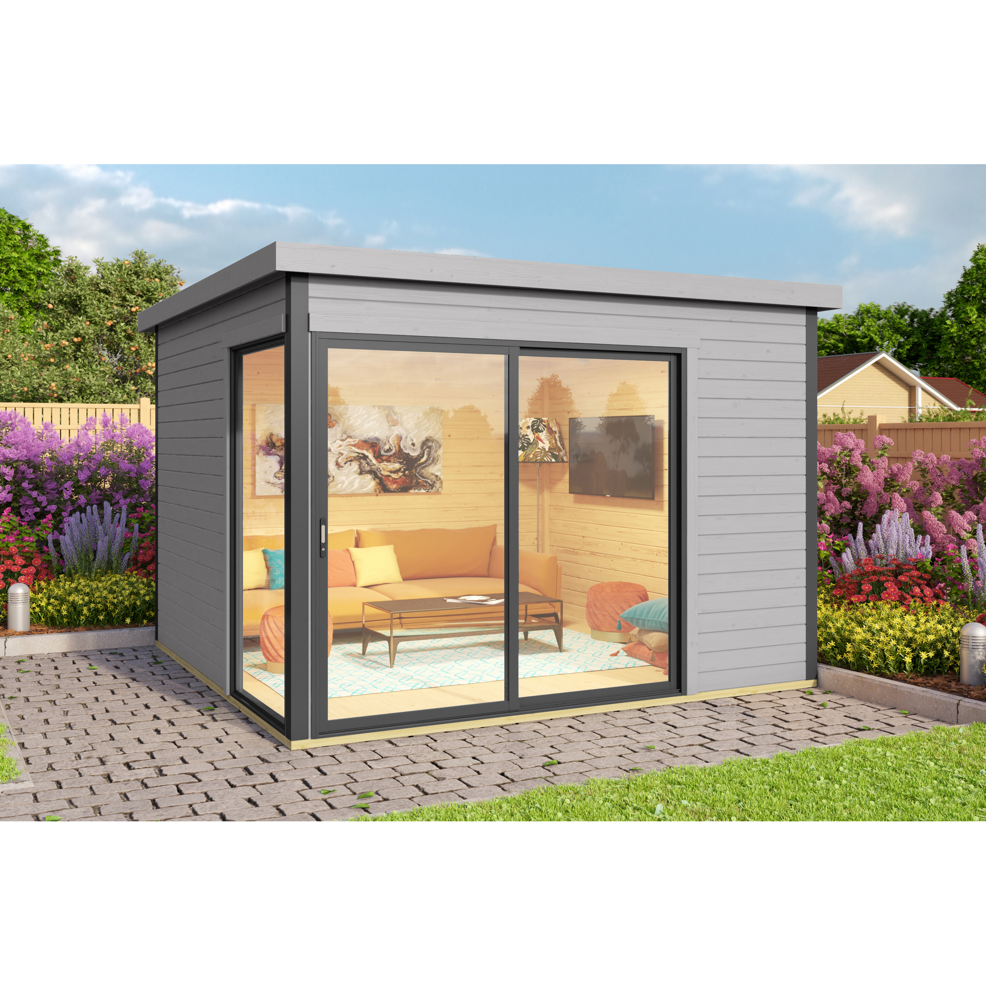 Gartenhaus '412 Gr.1' grau 300 x 239,4 x 300 cm