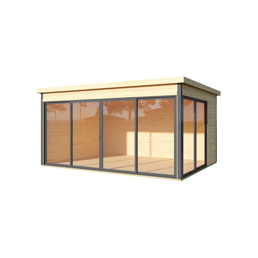 Gartenhaus Designhaus 412 mit großen Fenstern