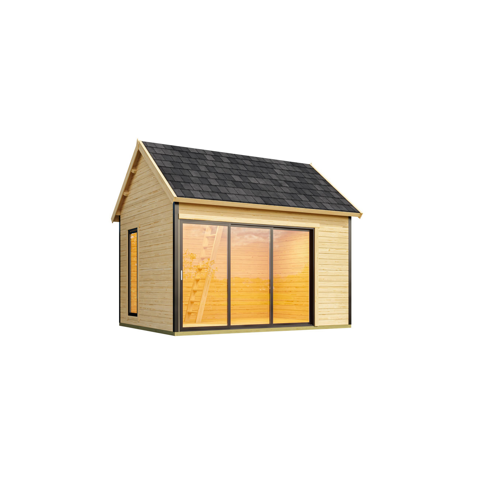 Gartenhaus aus Holz mit Schiebetür