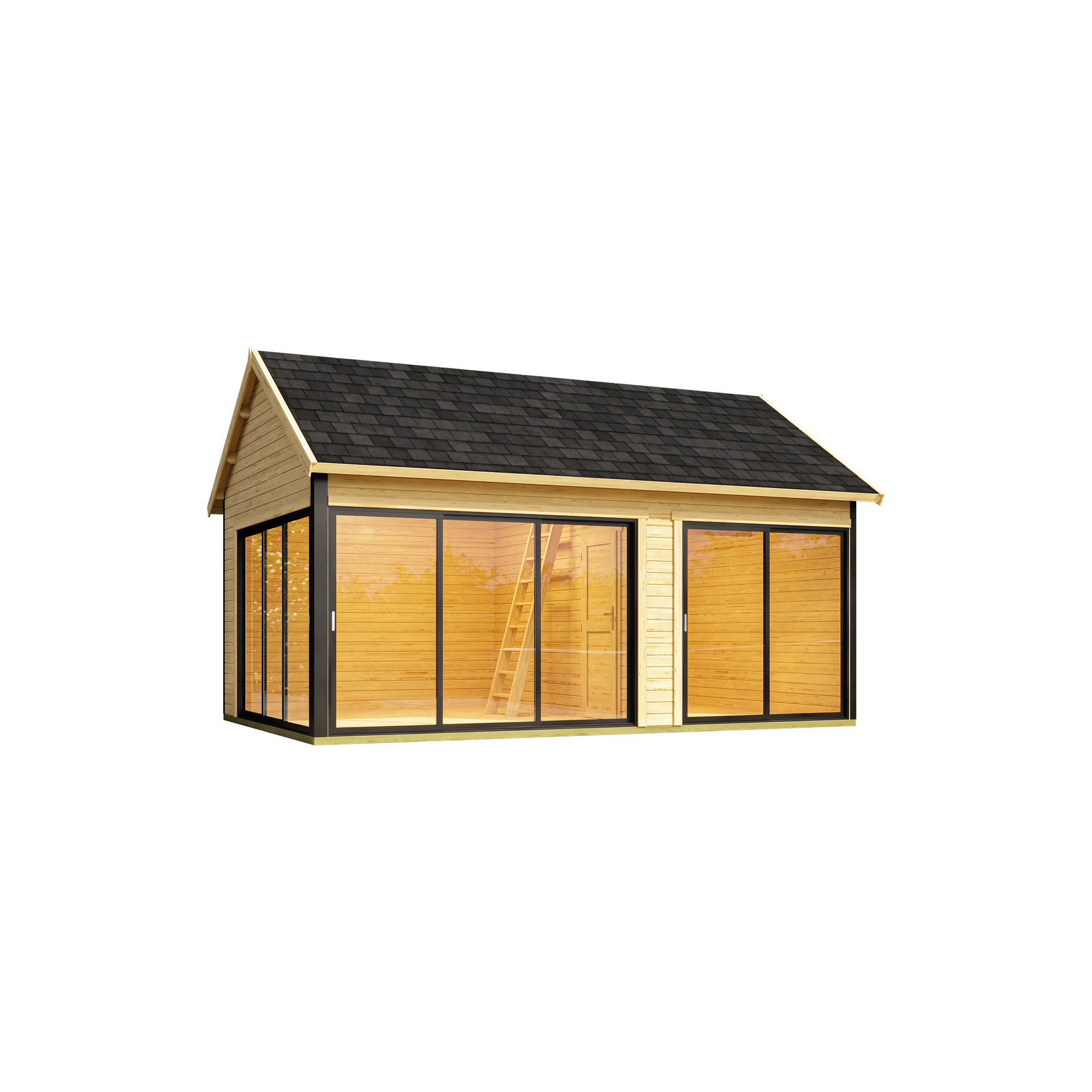 Gartenhaus 'M 445 A' naturfarben 578 x 250,8 x 390 cm