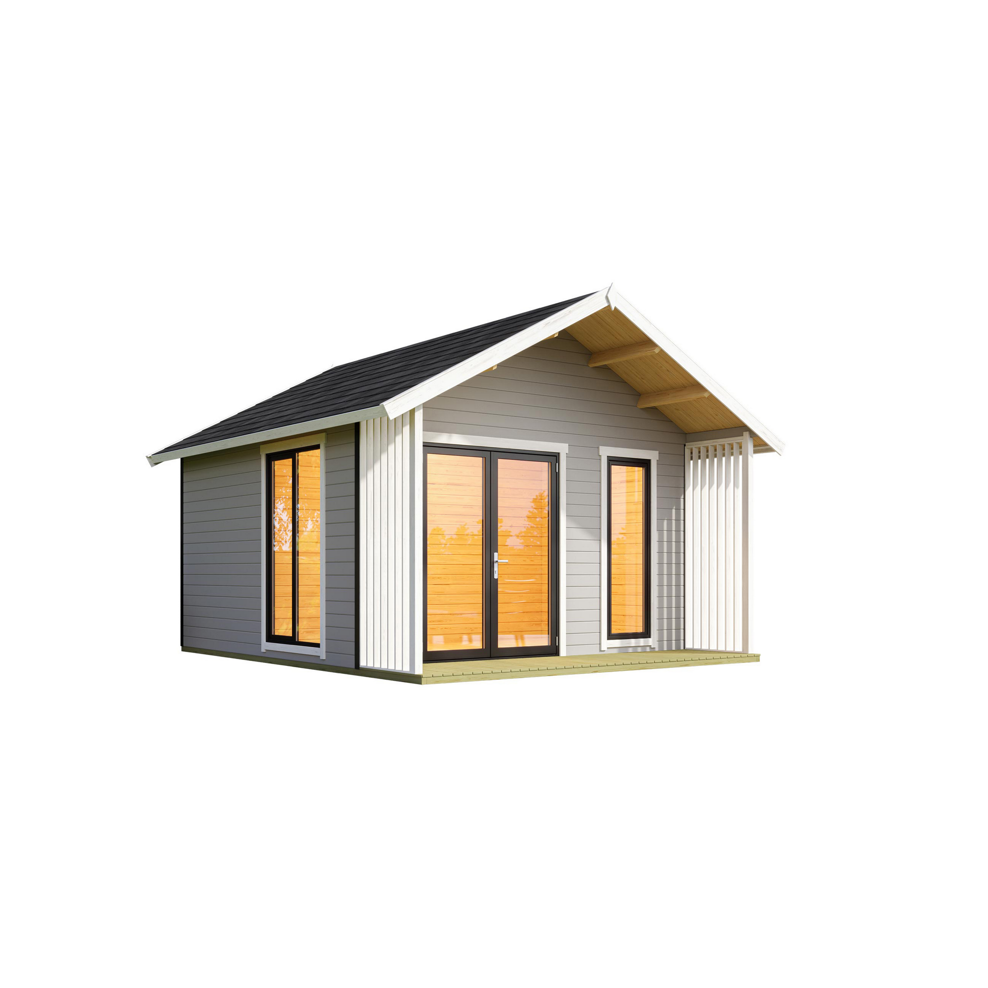 Gartenhaus 'M 445' hellgrau 390 x 228 x 410 cm