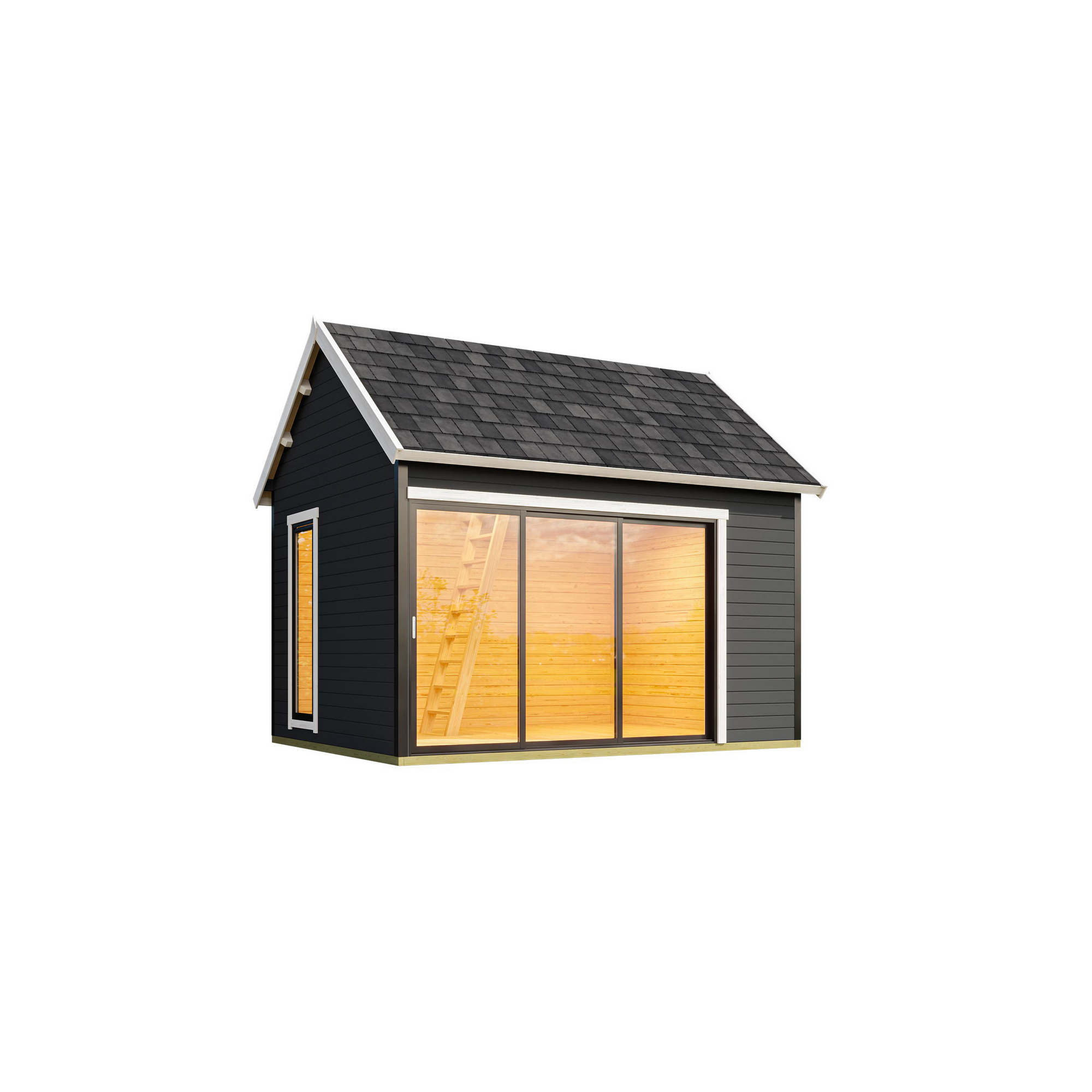 Gartenhaus 'M 445 A' graphitgrau 410 x 250,8 x 300 cm