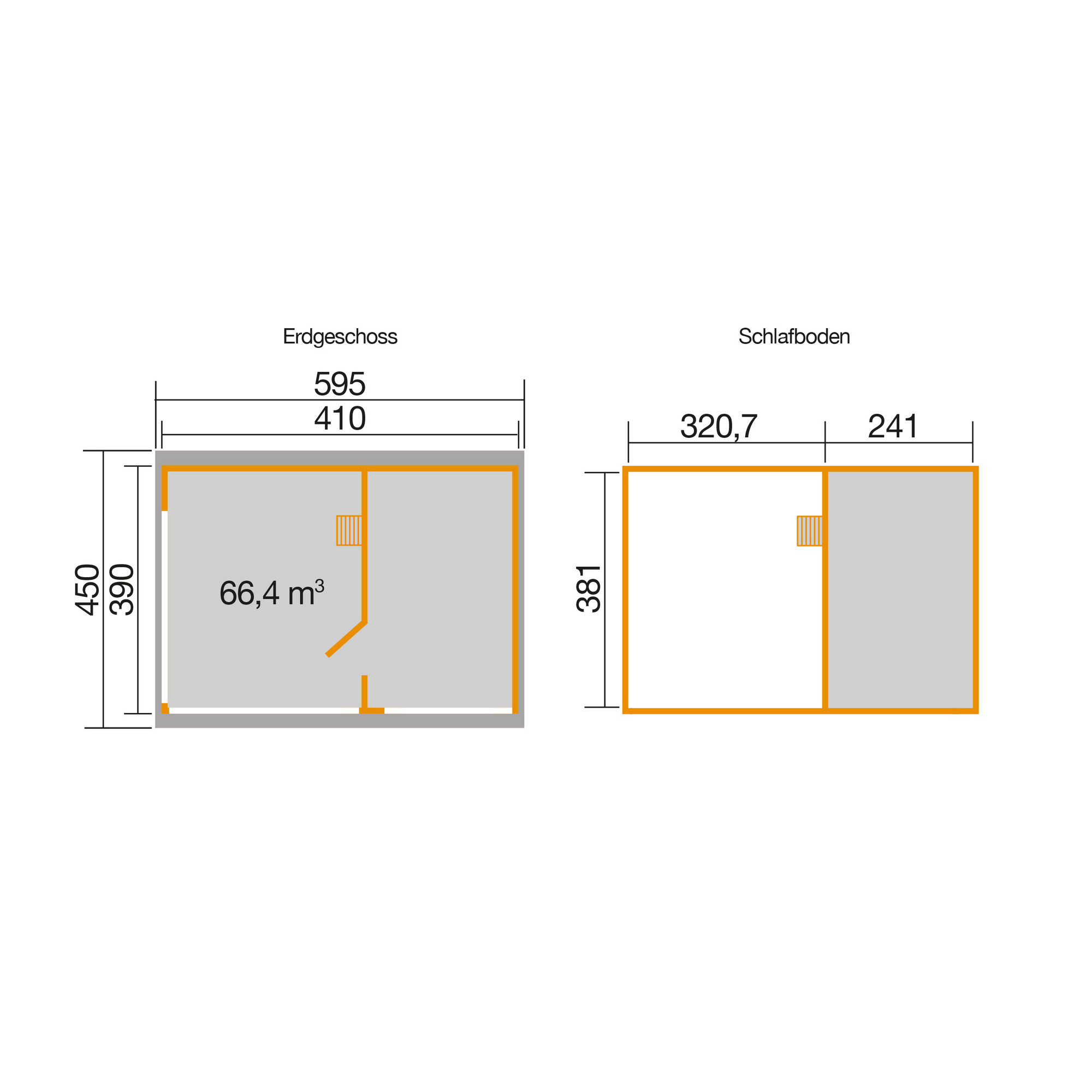Gartenhaus 'M 445 A' graphitgrau 578 x 250,8 x 390 cm