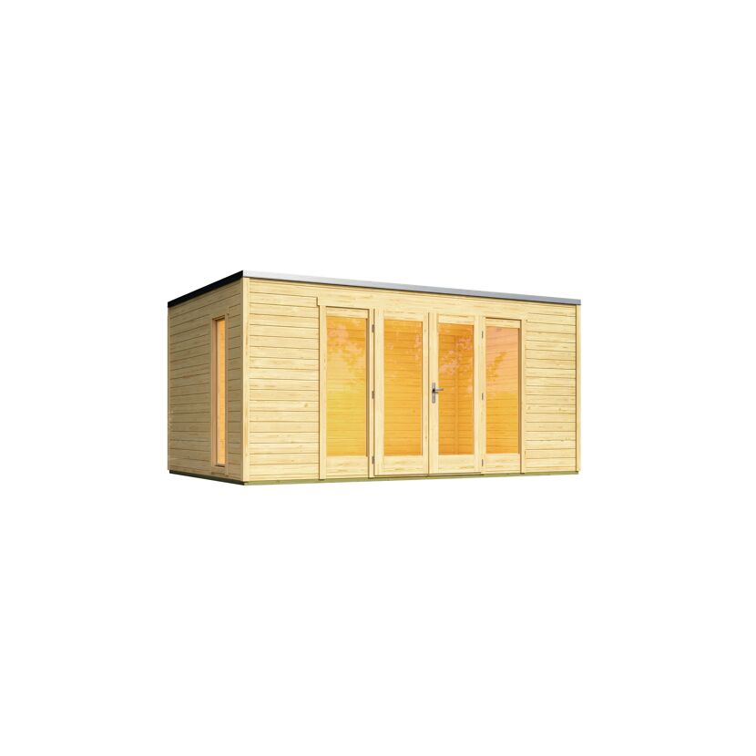 Helles Gartenhaus mit Glastüren