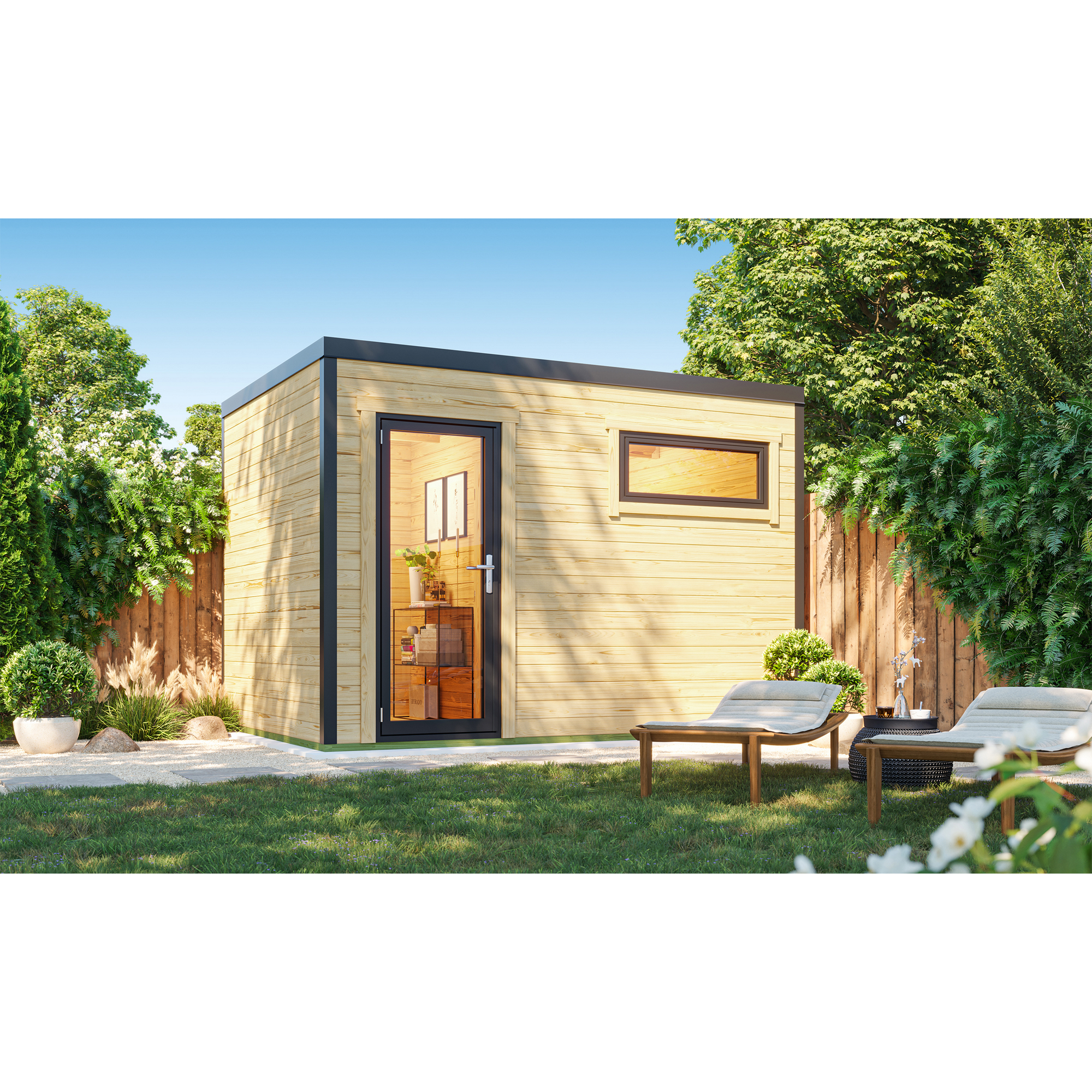 Gartenhaus 'S 445' naturfarben 350 x 239,4 x 250 cm