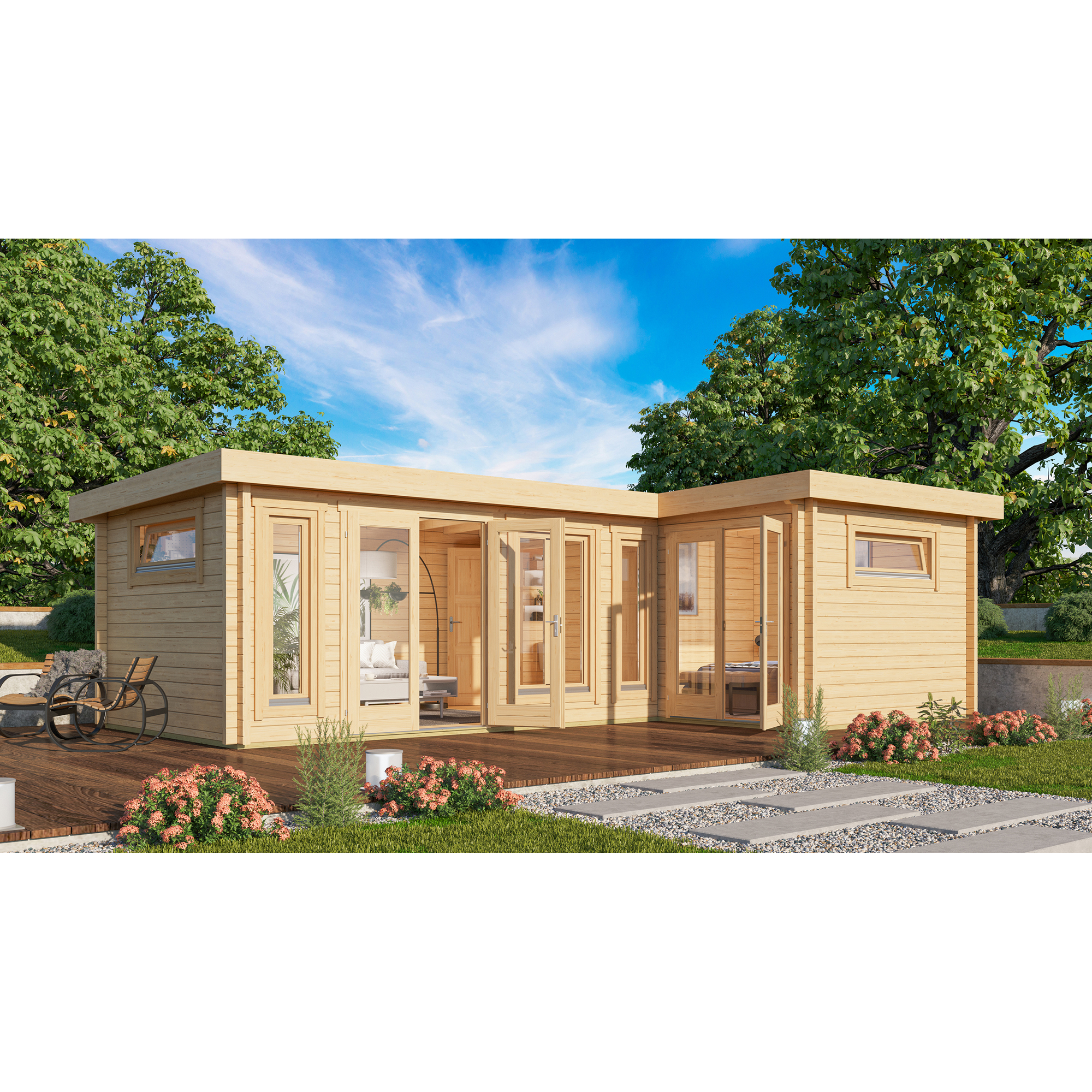 Weekendhaus 'V 701' naturfarben 800 x 229,8 x 500 cm