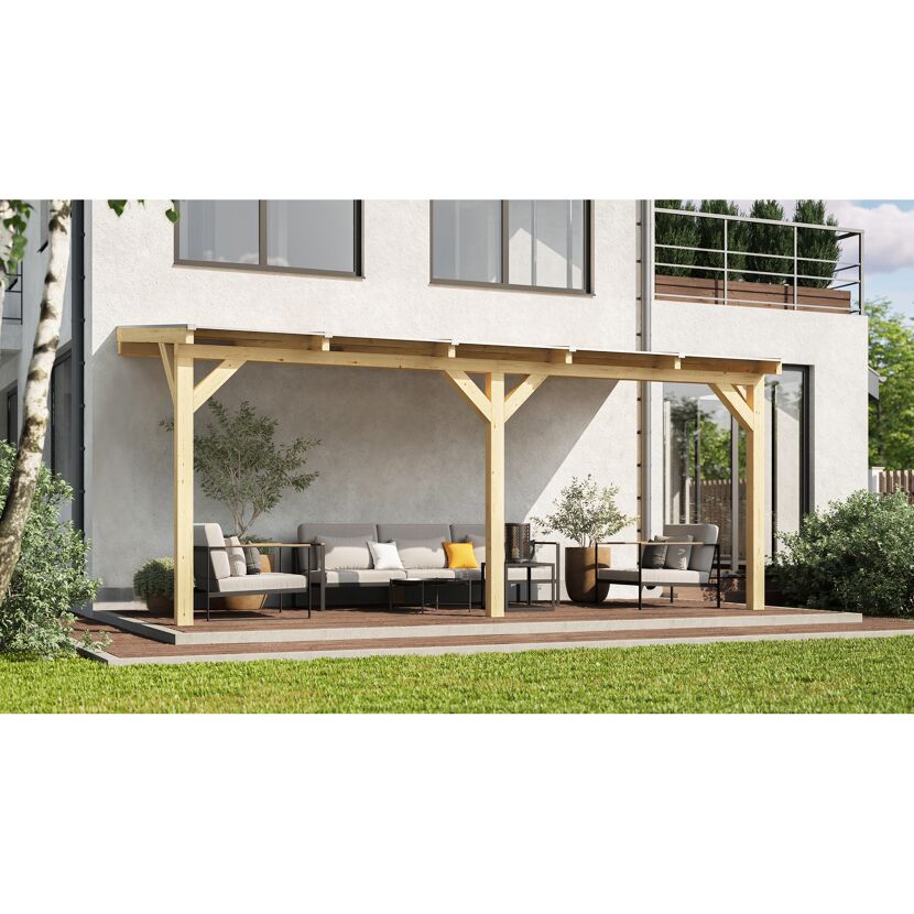 Terrassenüberdachung '672' Gr.3 Leimholz natur 541 x 275 x 26 cm