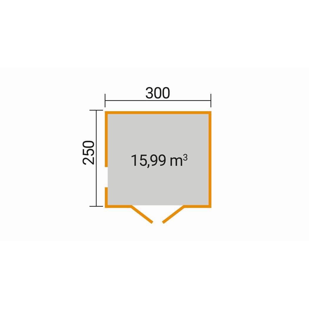 Gartenhaus-Grundfläche 15,99 m³