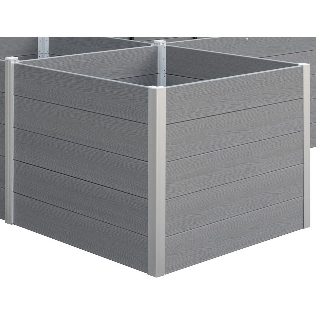 Hochbeet-Anbauelement WPC grau 100 x 100 x 75 cm