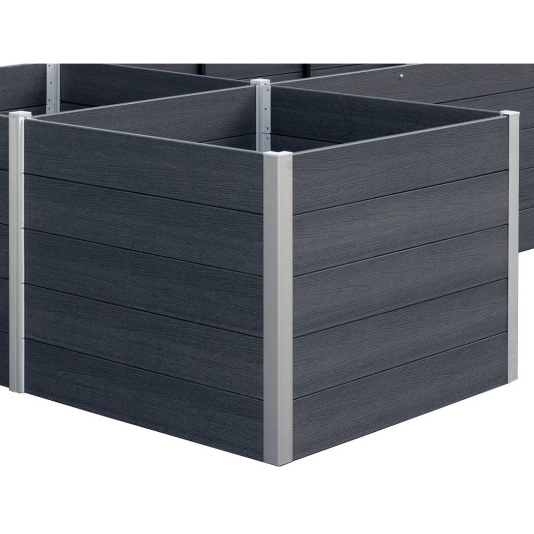 Graues Hochbeet aus Holz