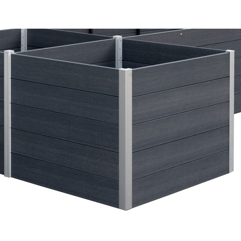 Graues Hochbeet aus Holz