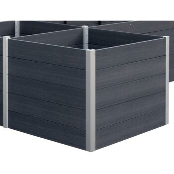 Hochbeet-Anbauelement WPC anthrazit 100 x 100 x 75 cm
