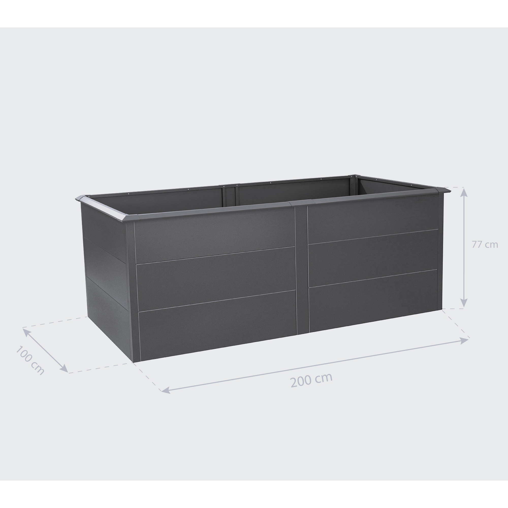 Hochbeet 'Primus XL' anthrazit 200 x 77 x 120 cm + product picture