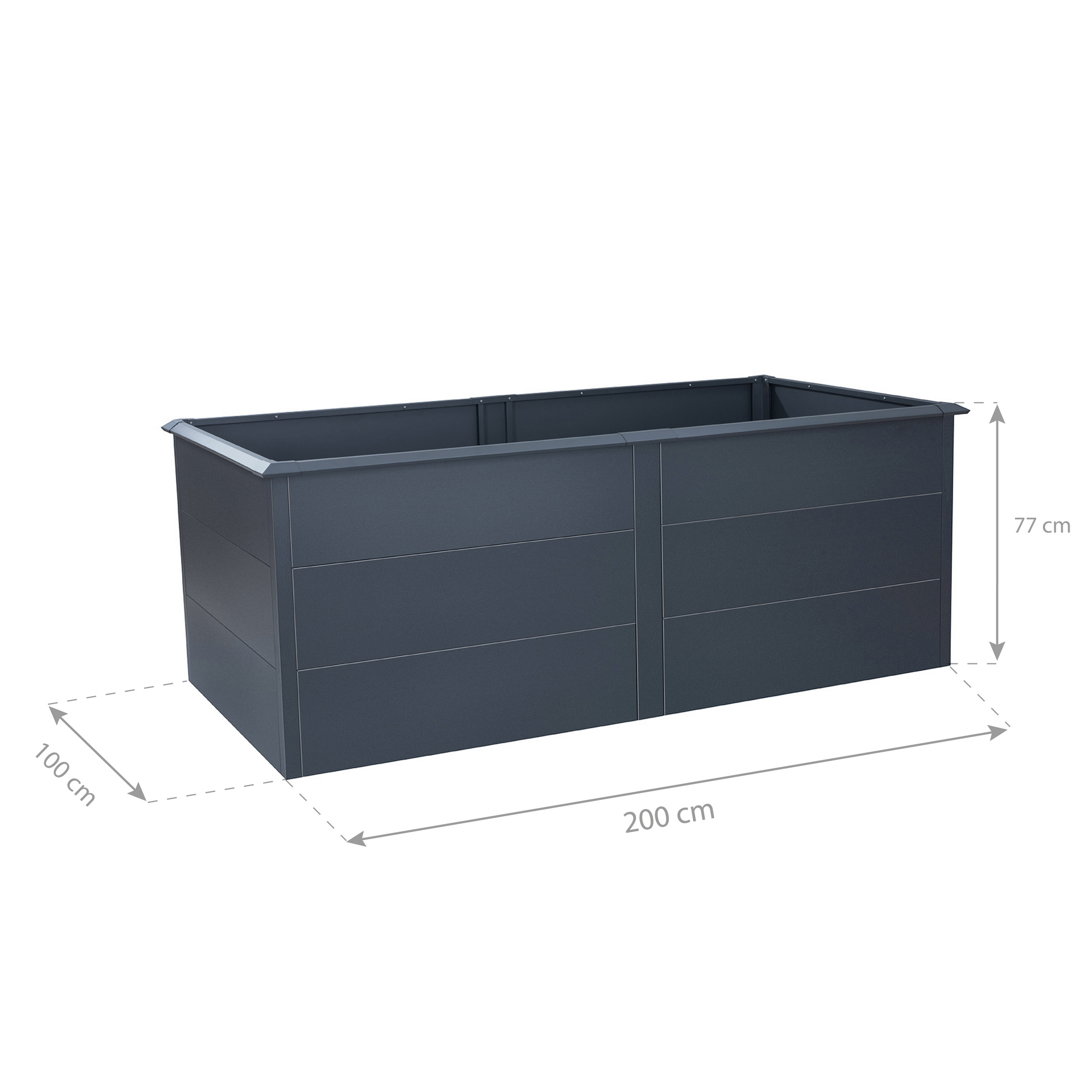 Hochbeet 'Primus XL' anthrazit 200 x 77 x 120 cm + product picture