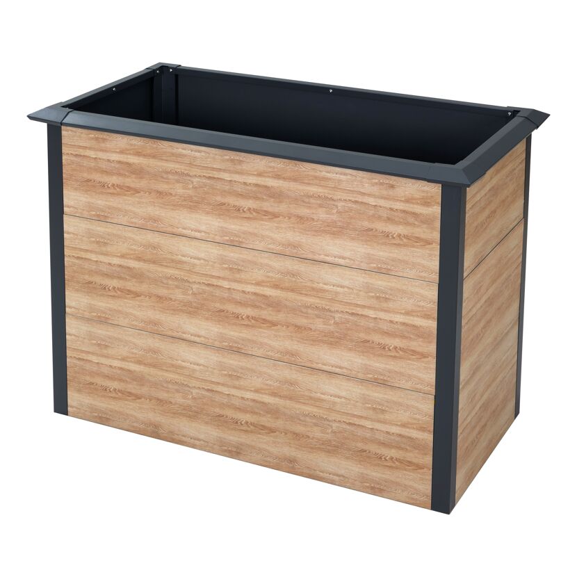 Holz-Hochbeet mit schwarzem Rahmen