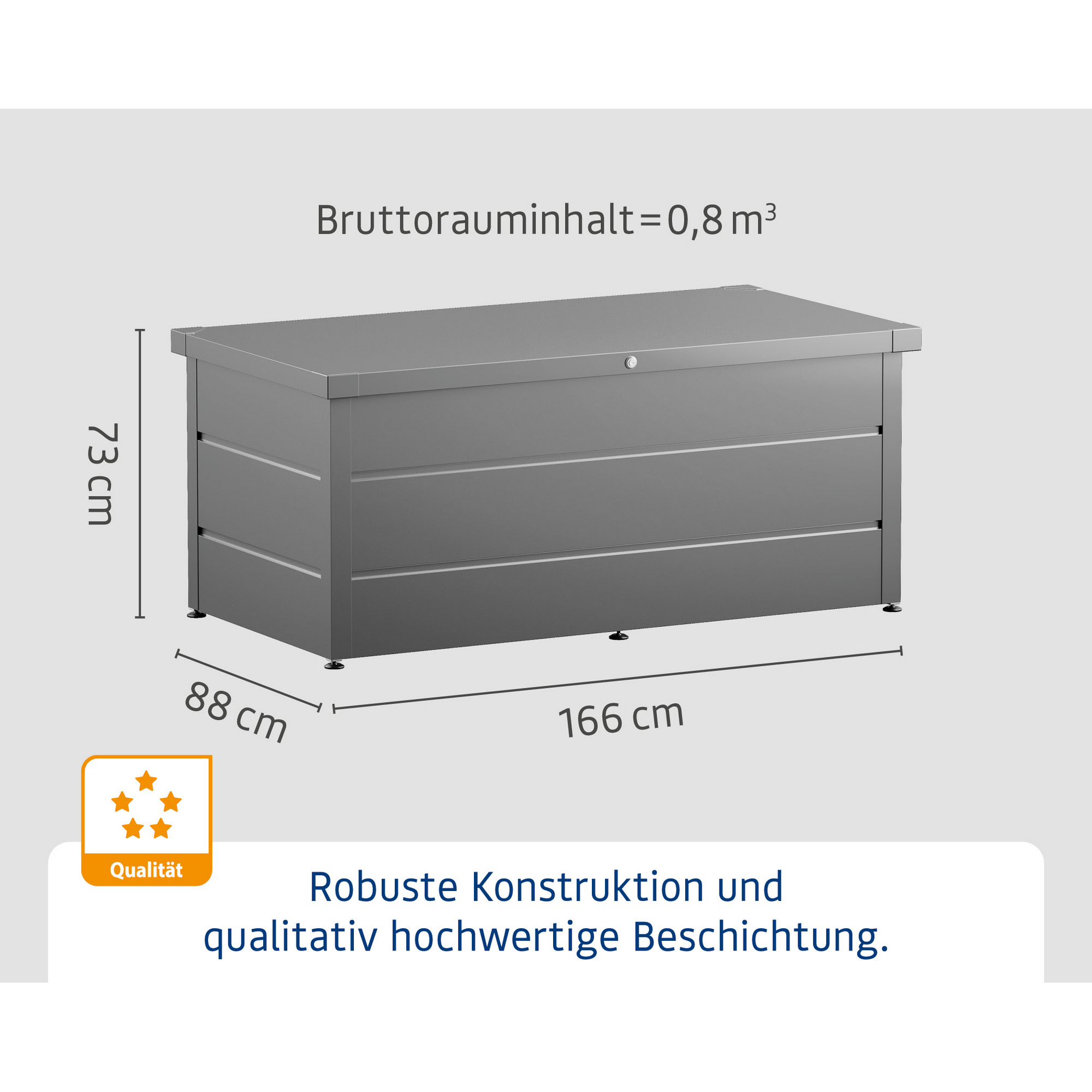 Gartenbox Stahl grau 166 x 87,5 x 72,5 cm + product picture