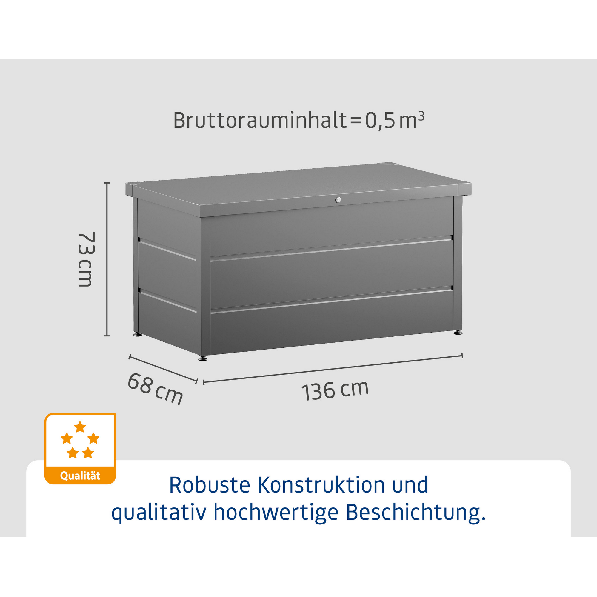 Gartenbox Stahl grau 136 x 67,5 x 72,5 cm + product picture