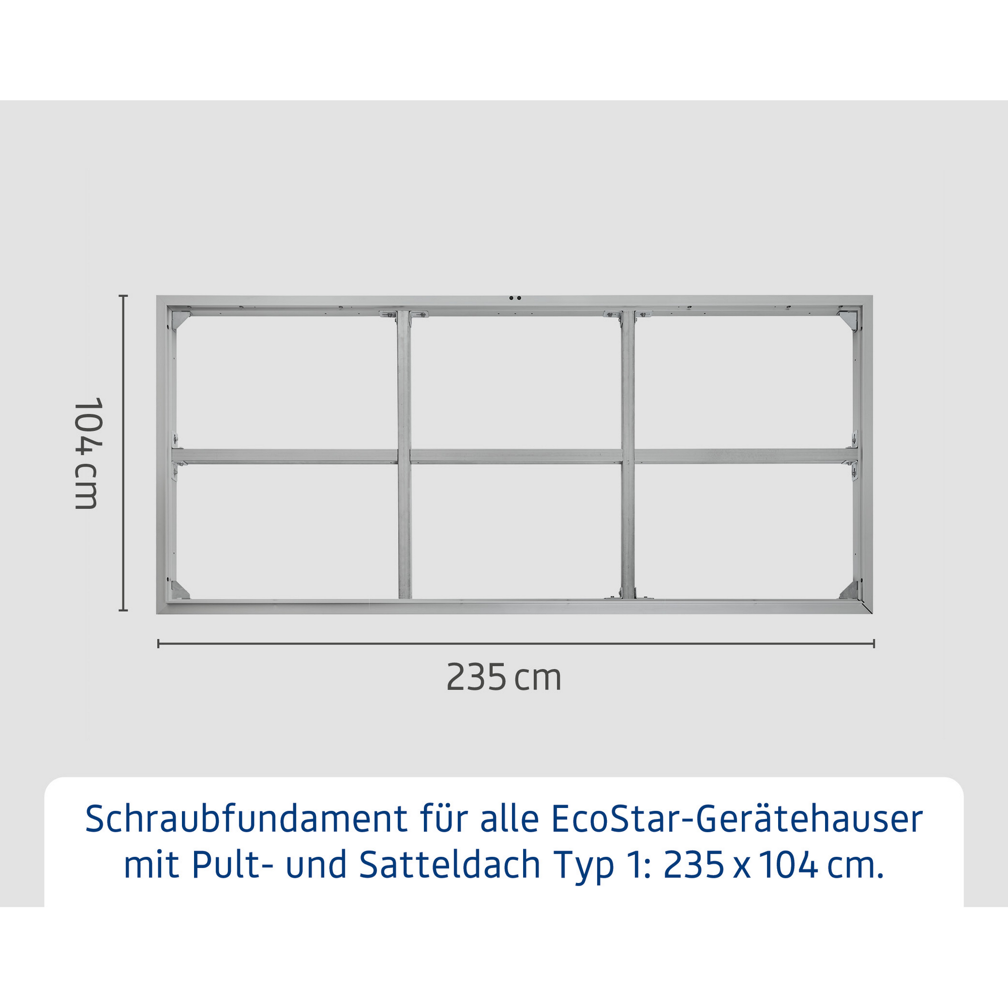 Schraubfundament für Gerätehaus Berry Typ 1, ohne Rahmen + product picture